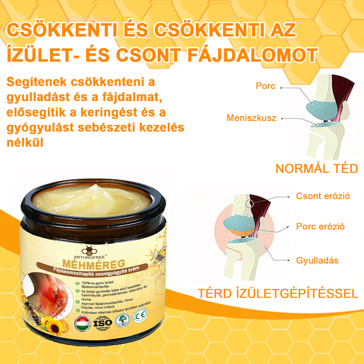 𝐀𝐫𝐭𝐡𝐫𝐨𝐅𝐫𝐞𝐞™Méhméreg fájdalomcsillapító csontgyógyító krém(Különösen az idősebb felnőtteknek és a DGOU által ajánlott) ✨Különleges ajánlat korlátozott ideig✨