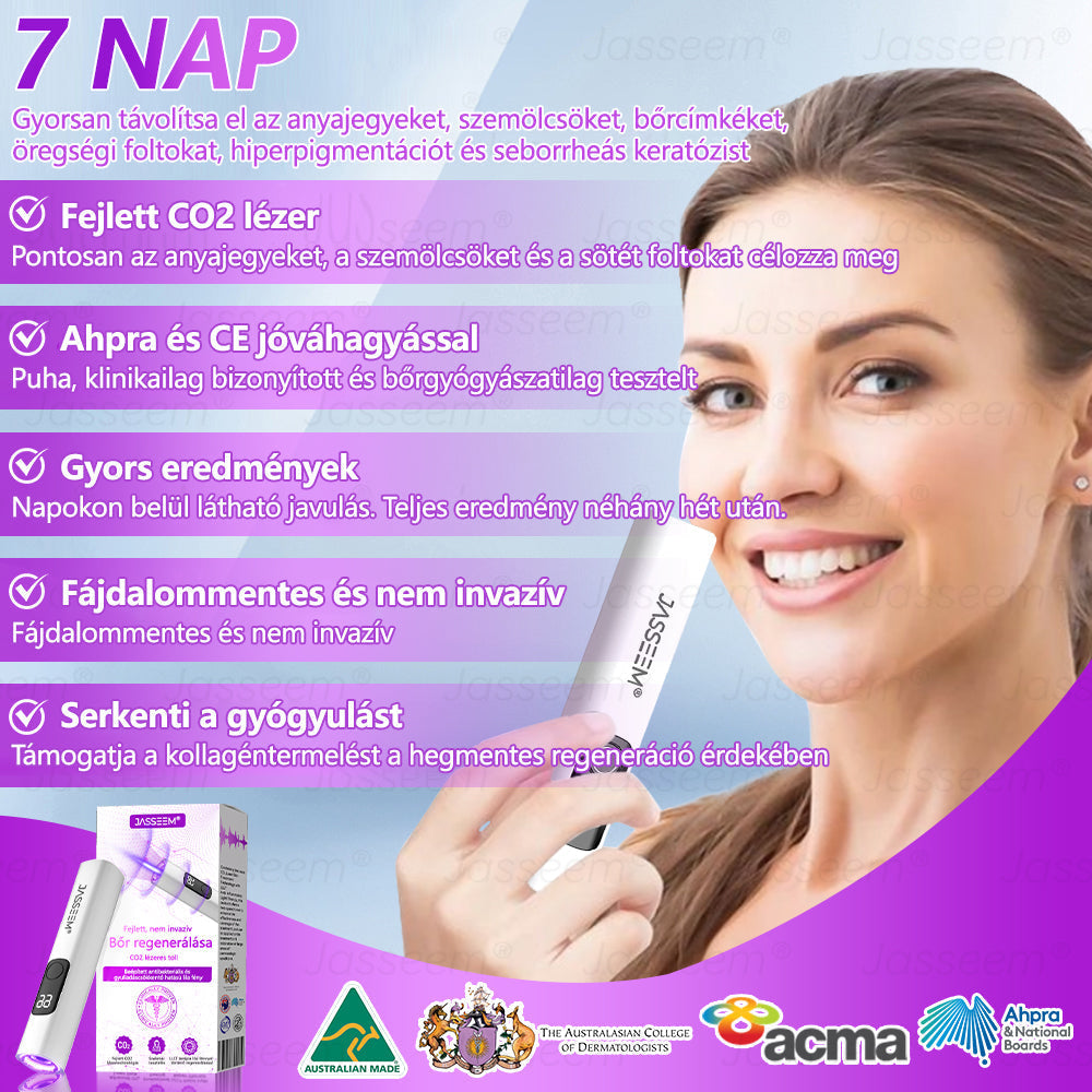 🔥🔥𝐉𝐚𝐬𝐬𝐞𝐞𝐦® Fejlett, nem invazív bőrjavító CO₂ lézeres toll 🎉 (Gyengéden eltávolítja a szemölcsöket, anyajegyeket, öregségi foltokat és bőrkinövéseket – fájdalom és gond nélkül!)