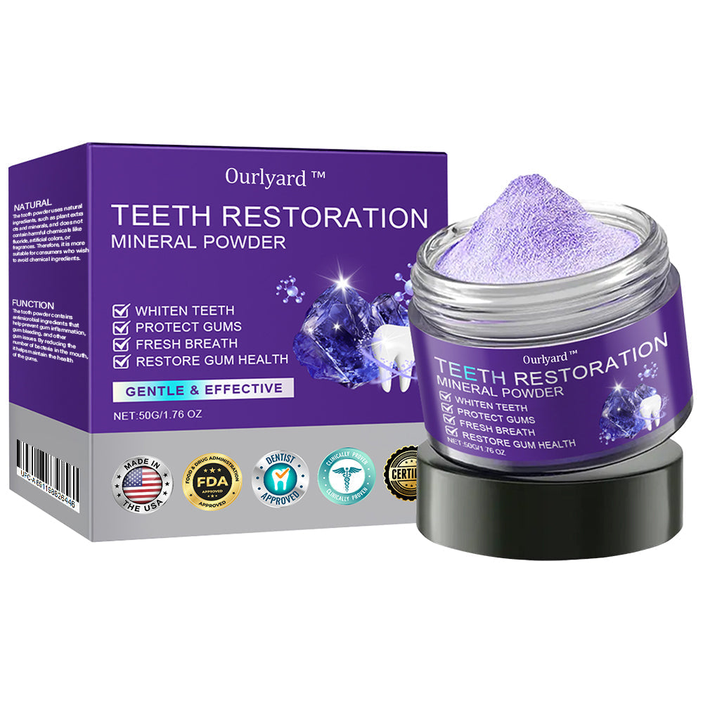 ✅Hivatalos Áruház | Ourlyard™ Tooth Health Mineral Powder🧑🏽‍⚕️ Szerezze meg az American Dental Association (ADA) tanúsítványát (kezeli a parodontitist és a szájfekélyeket, megelőzi a fogak elvesztését és helyreállítja a fogíny recesszióját)🔥