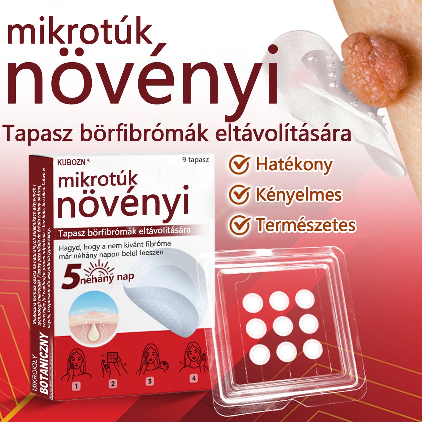 ✅KUBOZN® Mikrotűs Botanikus Bőrkinövés Eltávolító Tapaszok | Magyarországon készült