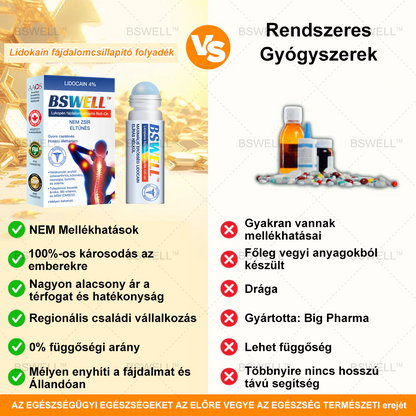 Lidocain Fájdalomcsillapító Roll-On Gélt(csökkenti az ízületi duzzanatot, fájdalmat, merevséget, bőrpírt, melegséget, fájdalmat és ízületi fáradtságot ), 4% Lidocain, Glükozamin, MSM, Arnica, Chondroitin, K2-vitamin🔥