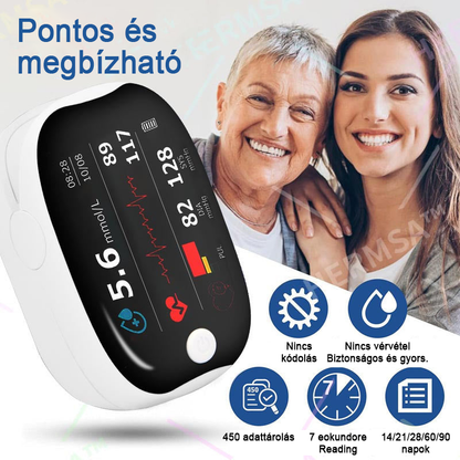 【HIVATALOS ÁRUHÁZ】HERMSA Precíziós Multifunkcionális Non-Invazív Orvosi Készülék (vércukorszint, oxigéntelítettség és vérnyomás mérésére) [Pontosság 99,9%].🔥🔥🔥🔥