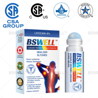 Lidocain Fájdalomcsillapító Roll-On Gélt(csökkenti az ízületi duzzanatot, fájdalmat, merevséget, bőrpírt, melegséget, fájdalmat és ízületi fáradtságot ), 4% Lidocain, Glükozamin, MSM, Arnica, Chondroitin, K2-vitamin🔥