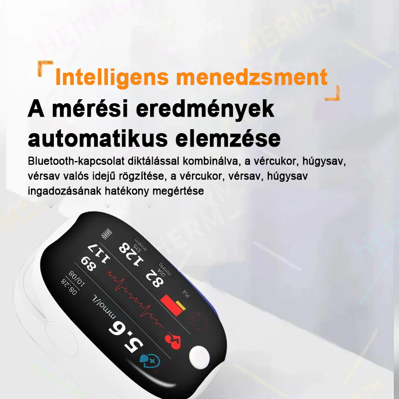 【HIVATALOS ÁRUHÁZ】HERMSA Precíziós Multifunkcionális Non-Invazív Orvosi Készülék (vércukorszint, oxigéntelítettség és vérnyomás mérésére) [Pontosság 99,9%].🔥🔥🔥🔥