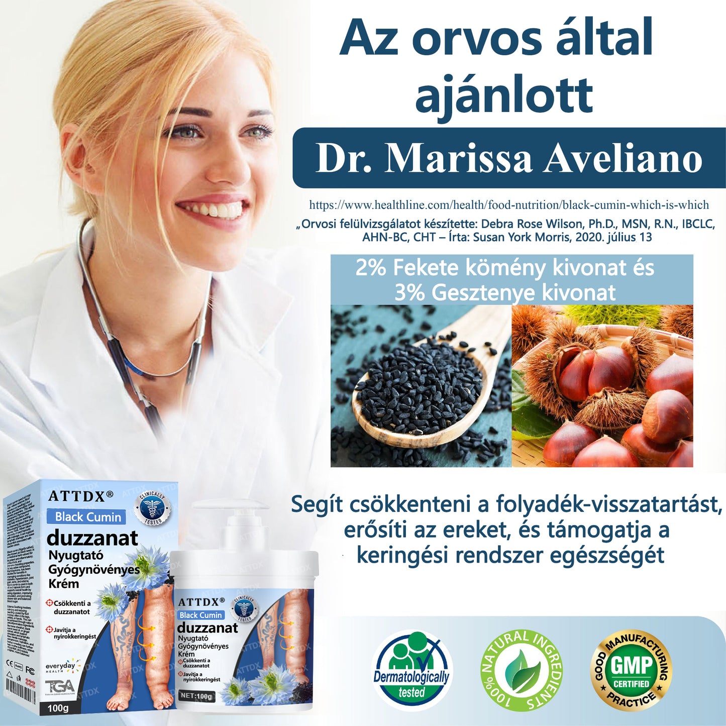 💧💧💧ATTDX® Növényi ödéma enyhítő krém nigellával