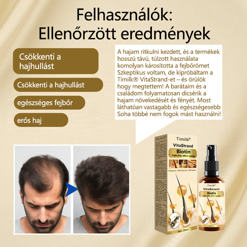 Timilk® VitaStrand Biotin hajnövekedést elősegítő spray✅ Sűrű, fényes haj néhány hét alatt