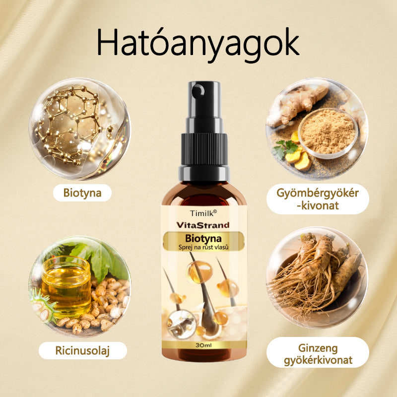 Timilk® VitaStrand Biotin hajnövekedést elősegítő spray✅ Sűrű, fényes haj néhány hét alatt