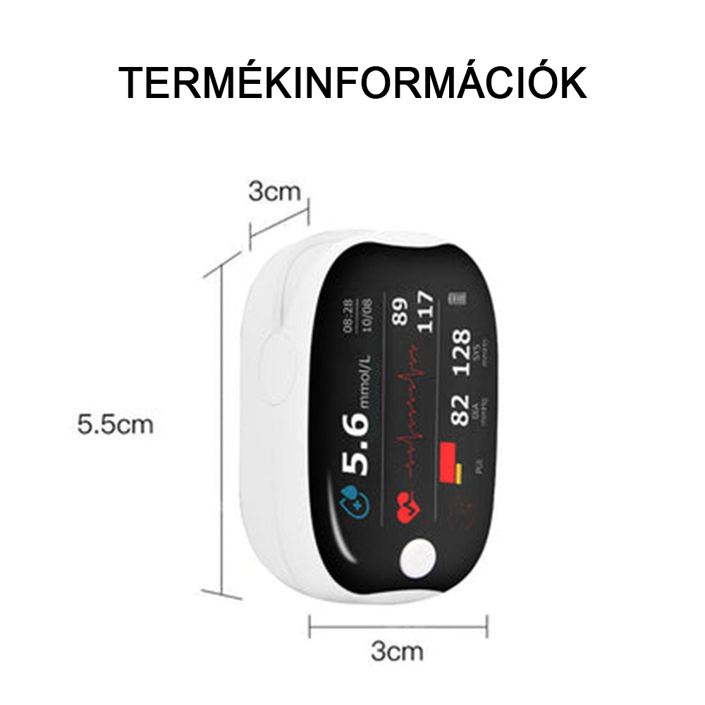 【HIVATALOS ÁRUHÁZ】HERMSA Precíziós Multifunkcionális Non-Invazív Orvosi Készülék (vércukorszint, oxigéntelítettség és vérnyomás mérésére) [Pontosság 99,9%].🔥🔥🔥🔥