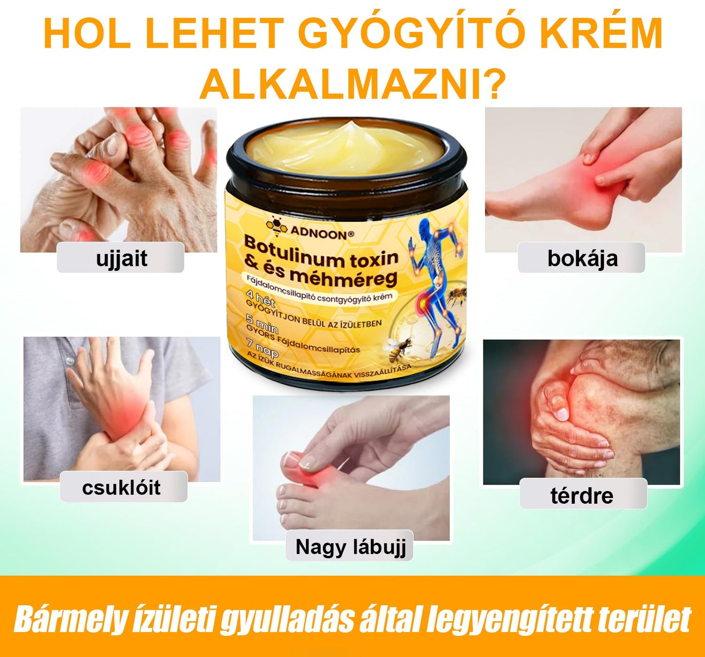 💧🐝TLOPA® Botulinum Toxin & Méhméreg Fájdalomcsillapító Csontgyógyító Krém👨‍⚕️A Magyar Ortopéd Társaság (MOT) Által Jóváhagyva